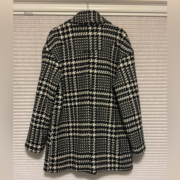 Avec Les Filles Houndstooth Plaid Oversized Woolblebd coat - size medium - Picture 4 of 5